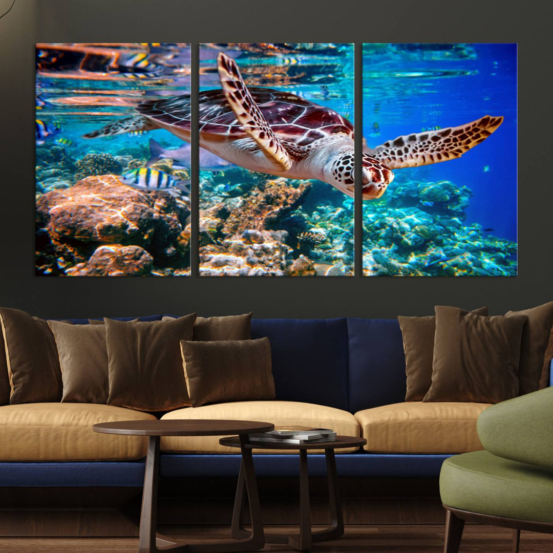 Ocean Turtle Wall Art Canvas Print