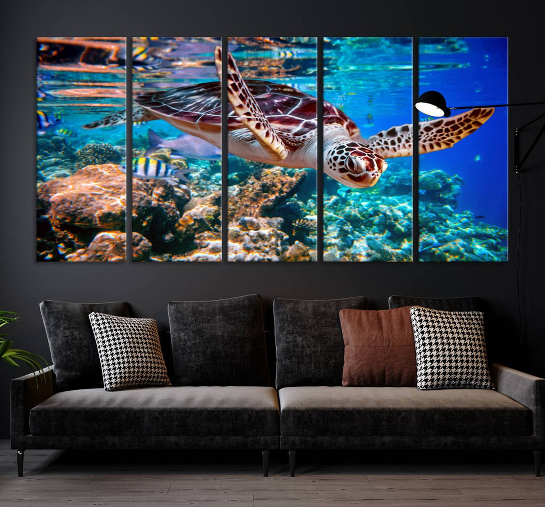 Ocean Turtle Wall Art Canvas Print