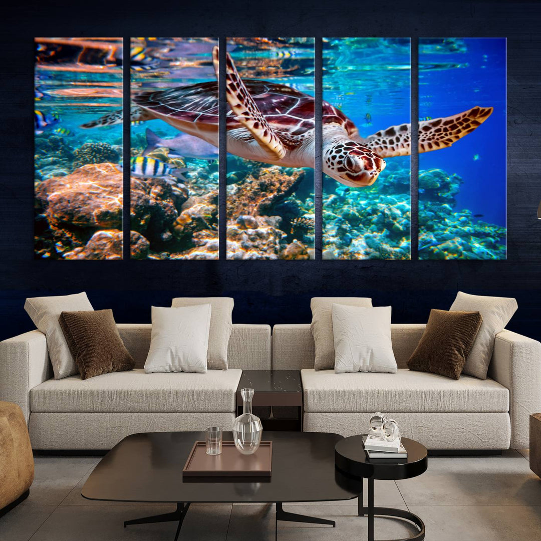 Ocean Turtle Wall Art Canvas Print