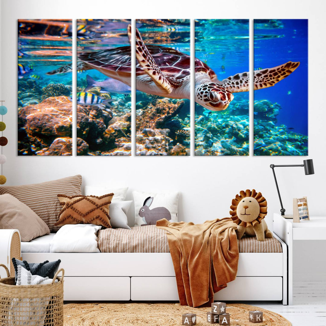 Ocean Turtle Wall Art Canvas Print