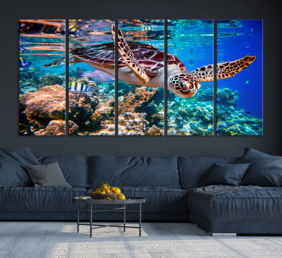 Ocean Turtle Wall Art Canvas Print