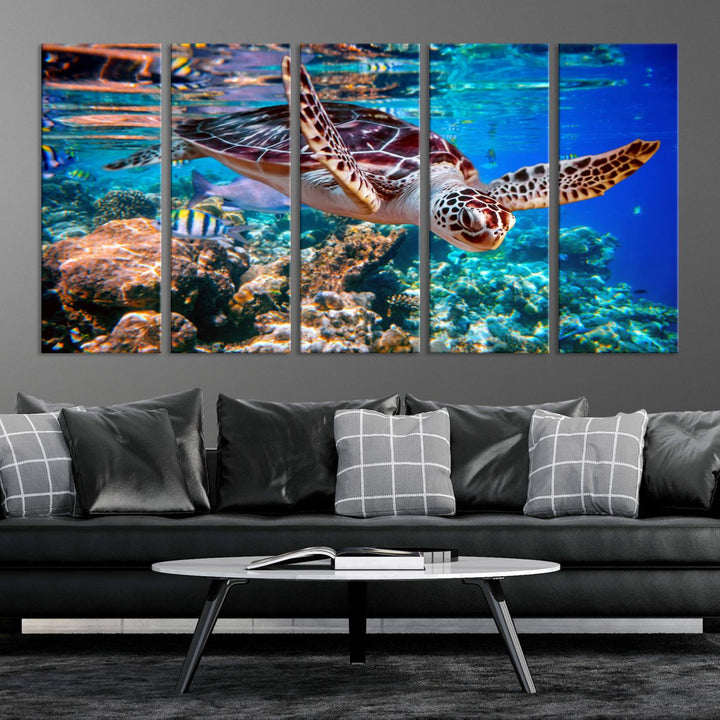 Ocean Turtle Wall Art Canvas Print