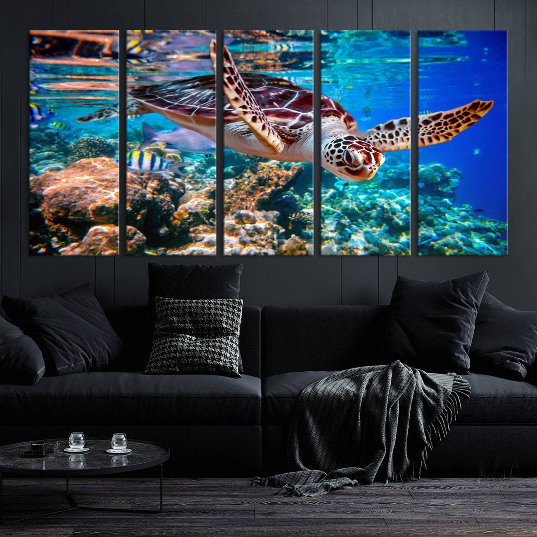 Ocean Turtle Wall Art Canvas Print