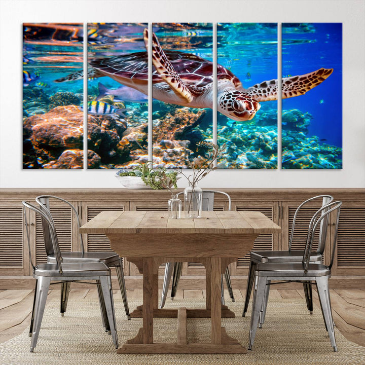 Ocean Turtle Wall Art Canvas Print