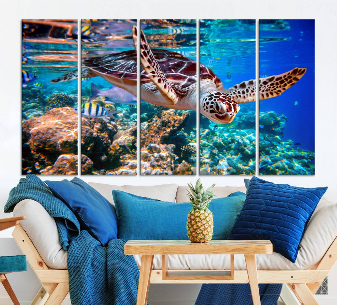 Ocean Turtle Wall Art Canvas Print