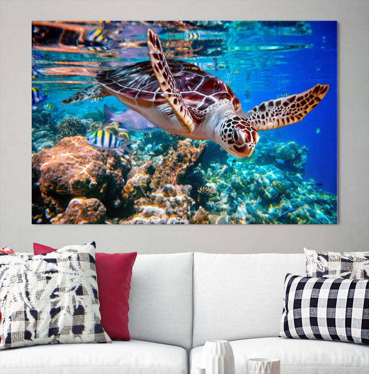 Ocean Turtle Wall Art Canvas Print