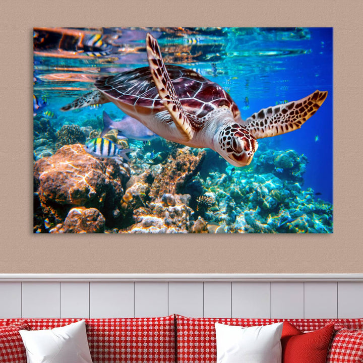 Ocean Turtle Wall Art Canvas Print