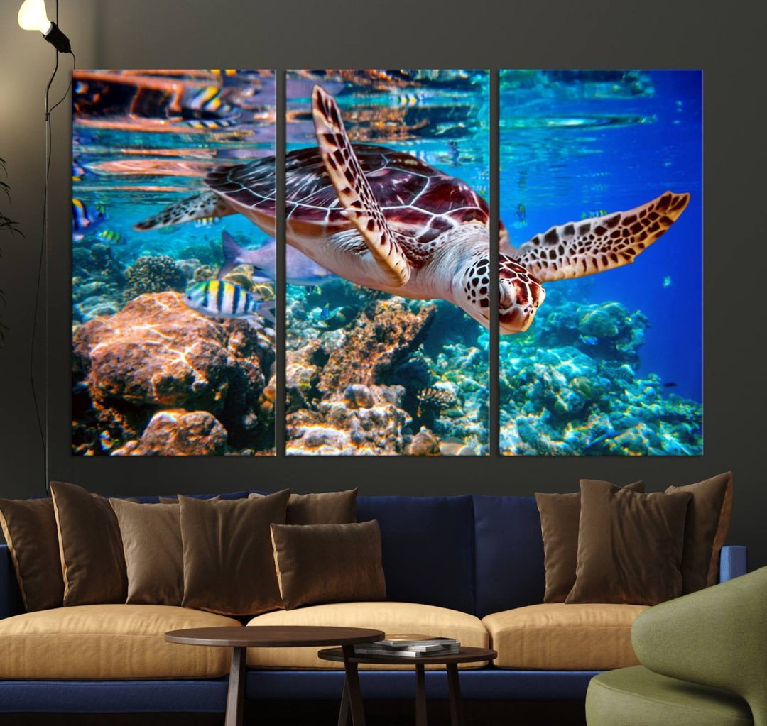 Ocean Turtle Wall Art Canvas Print