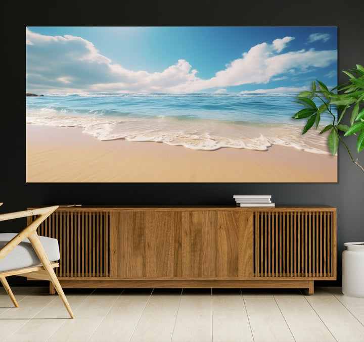 Ocean Wall Art, Beach Landscape Canvas, Set of Print, Nature Art Print, Modern Living Room Apartment Decor