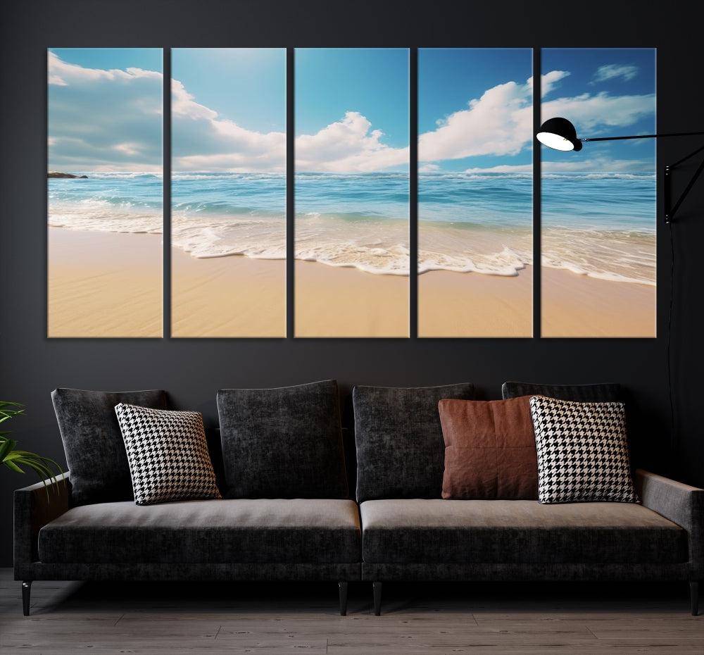 Ocean Wall Art, Beach Landscape Canvas, Set of Print, Nature Art Print, Modern Living Room Apartment Decor