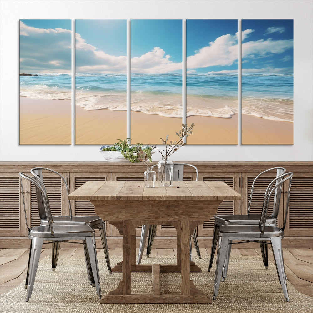 Ocean Wall Art, Beach Landscape Canvas, Set of Print, Nature Art Print, Modern Living Room Apartment Decor