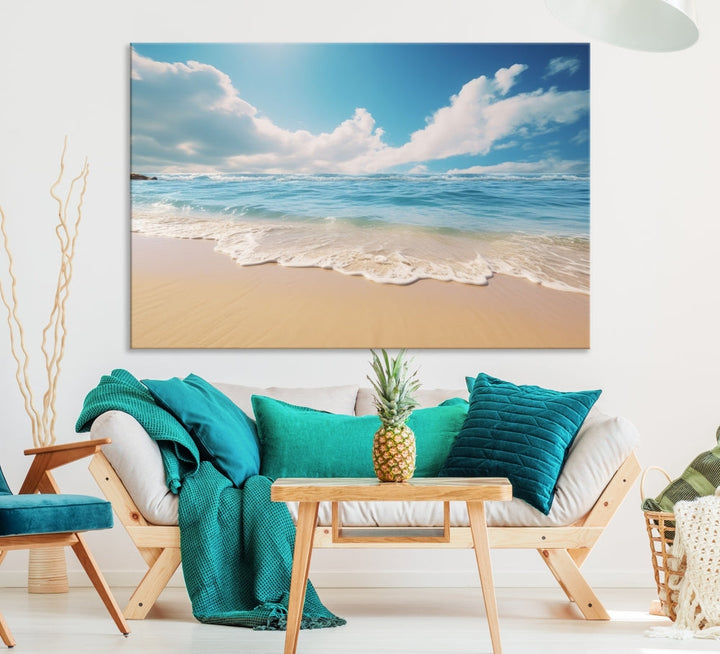 Ocean Wall Art, Beach Landscape Canvas, Set of Print, Nature Art Print, Modern Living Room Apartment Decor