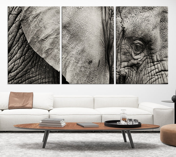 Old Elephant Extra Large Canvas Art Print Animal Wall Decor for Hallway