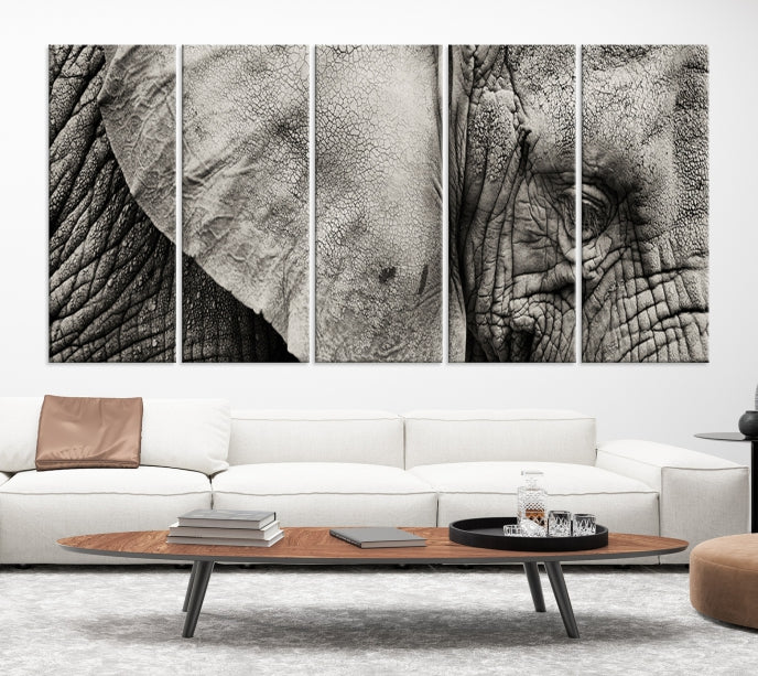 Old Elephant Extra Large Canvas Art Print Animal Wall Decor for Hallway