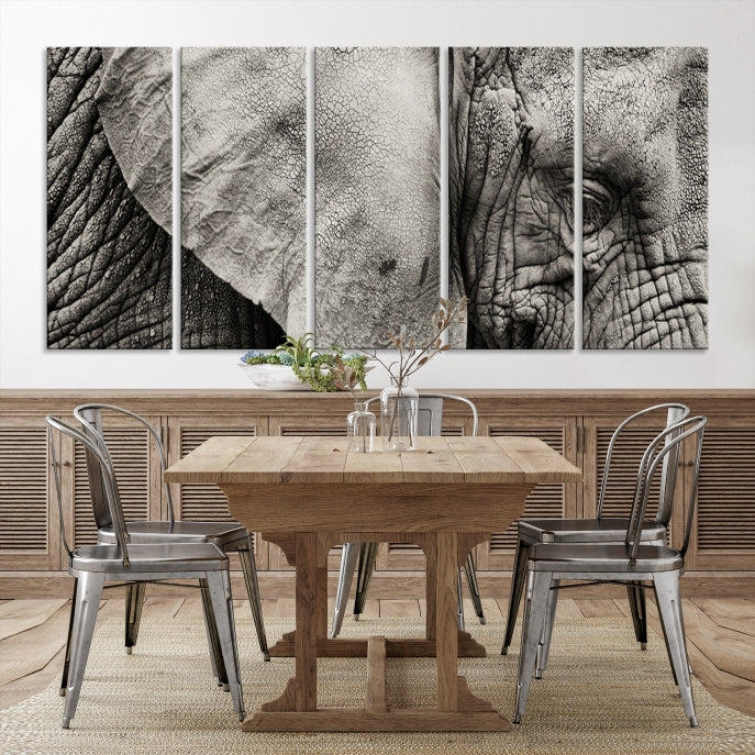 Old Elephant Extra Large Canvas Art Print Animal Wall Decor for Hallway