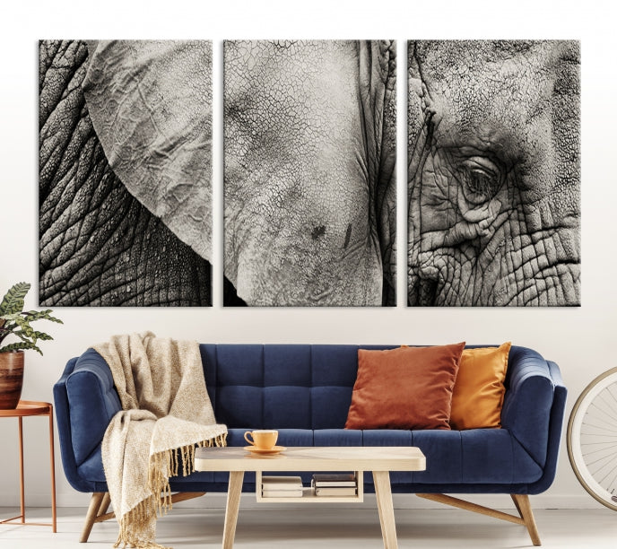 Old Elephant Extra Large Canvas Art Print Animal Wall Decor for Hallway