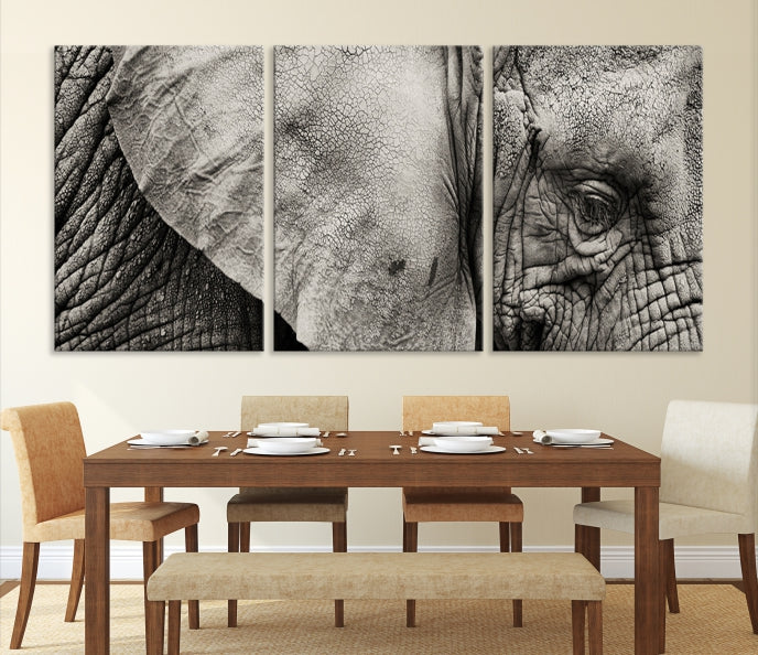 Old Elephant Extra Large Canvas Art Print Animal Wall Decor for Hallway