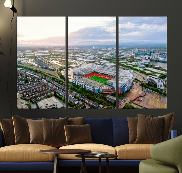 Old Trafford Manchester Football Stadium Wall Art Canvas Print