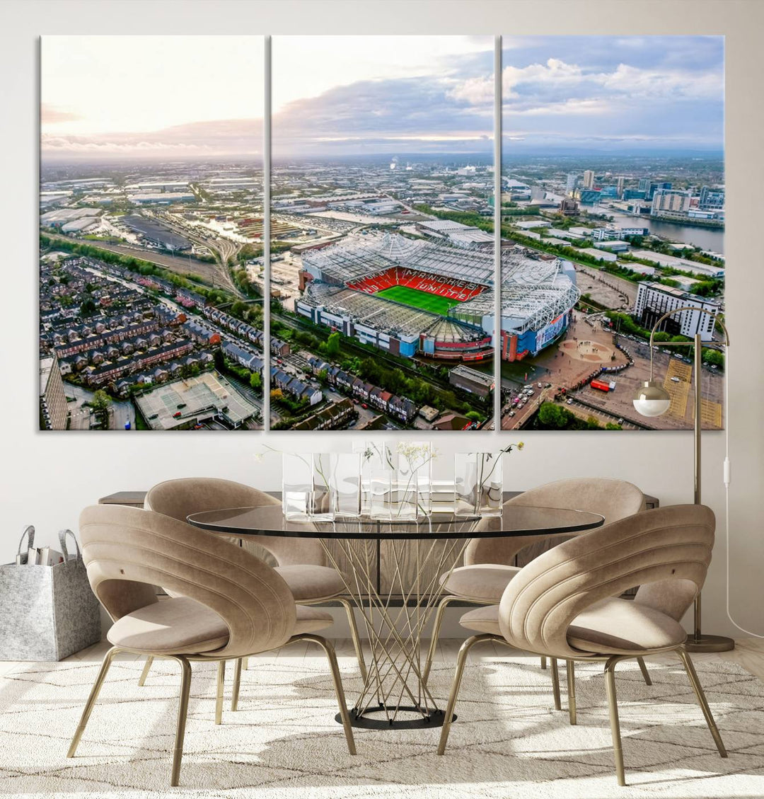 Old Trafford Manchester Football Stadium Wall Art Canvas Print