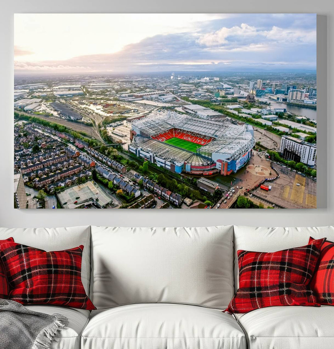 Old Trafford Manchester Football Stadium Wall Art Canvas Print