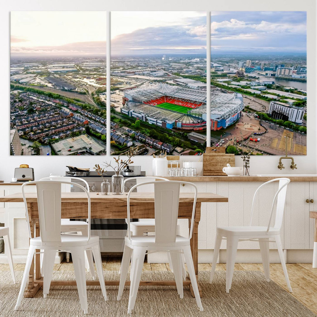 Old Trafford Manchester Football Stadium Wall Art Canvas Print