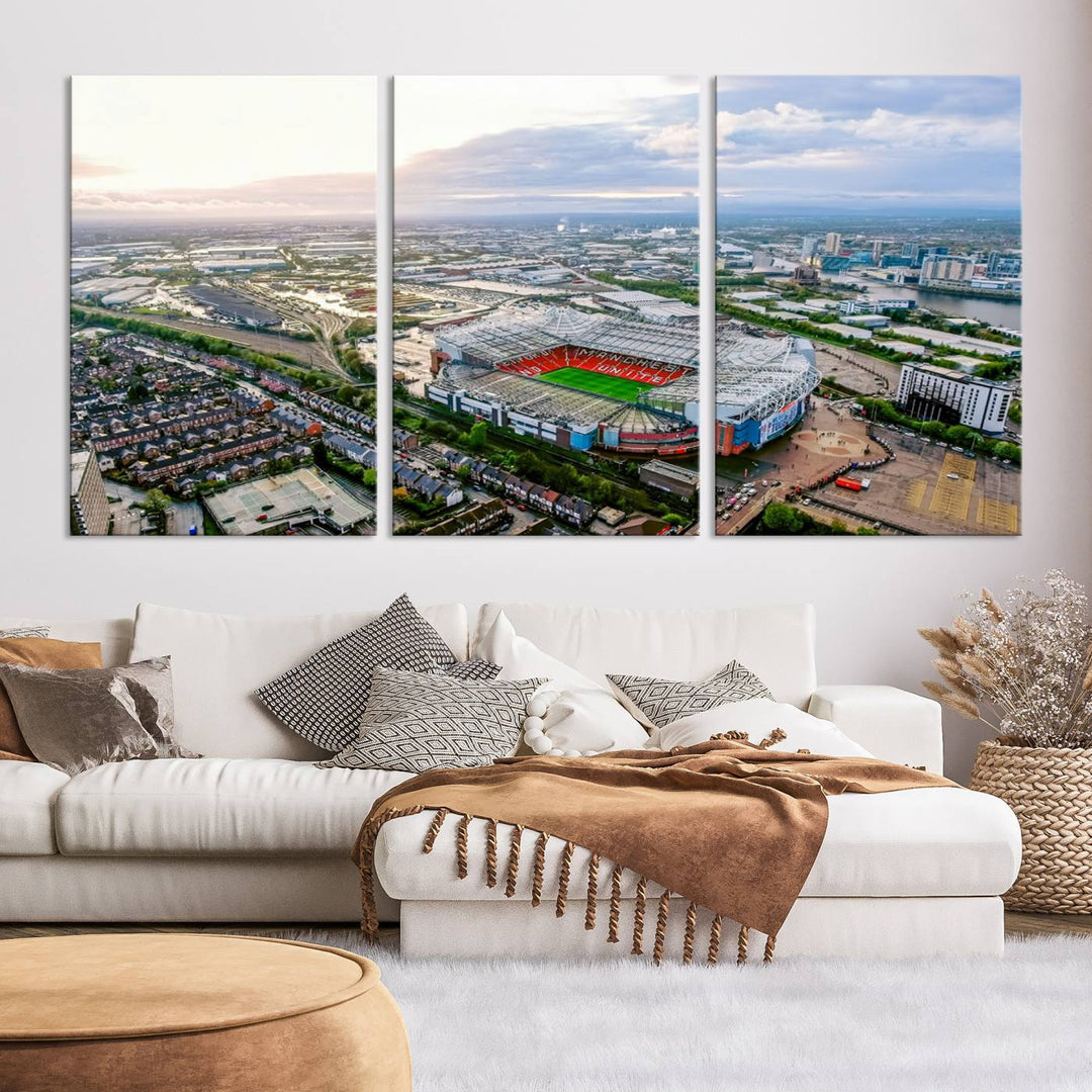 Old Trafford Manchester Football Stadium Wall Art Canvas Print