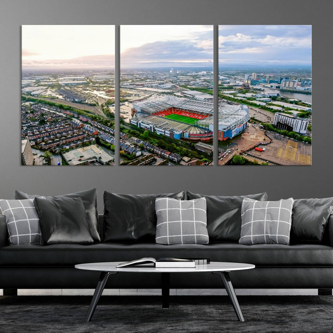 Old Trafford Manchester Football Stadium Wall Art Canvas Print