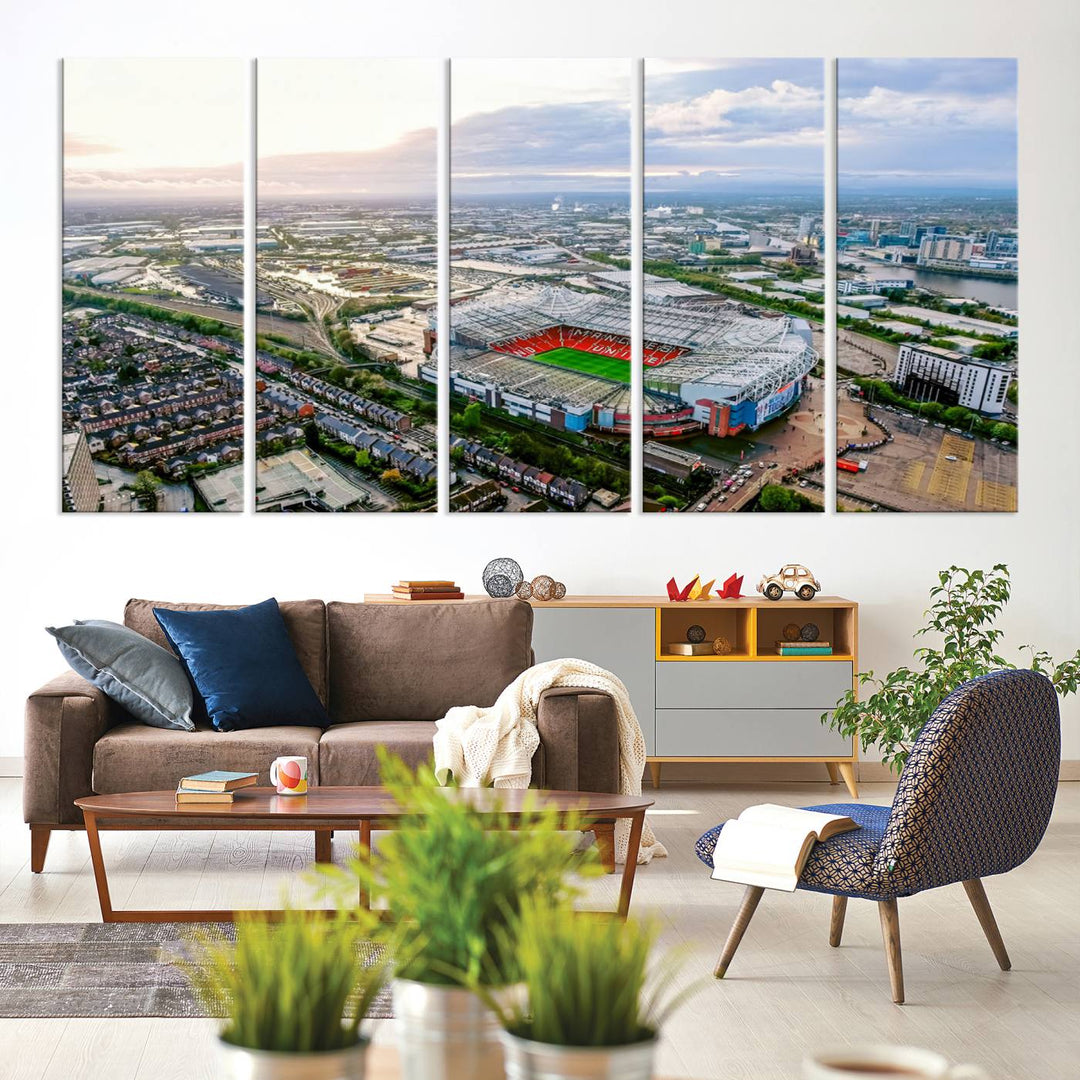 Old Trafford Manchester Football Stadium Wall Art Canvas Print