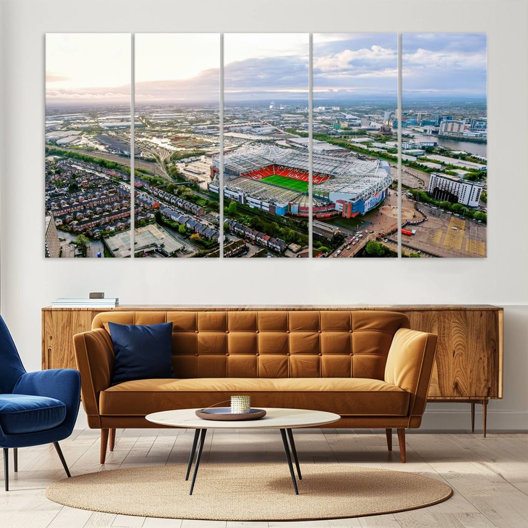 Old Trafford Manchester Football Stadium Wall Art Canvas Print