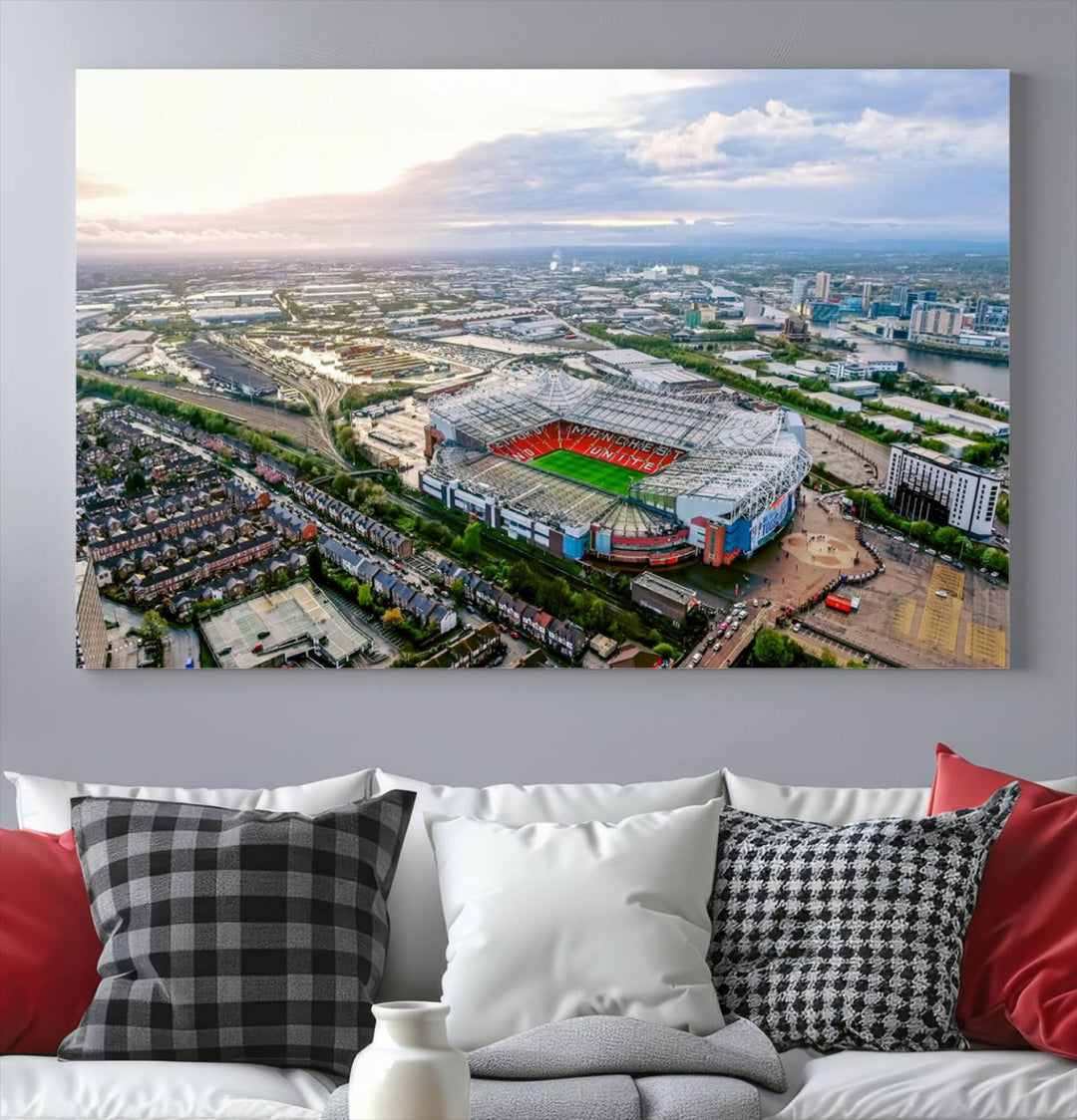 Old Trafford Manchester Football Stadium Wall Art Canvas Print