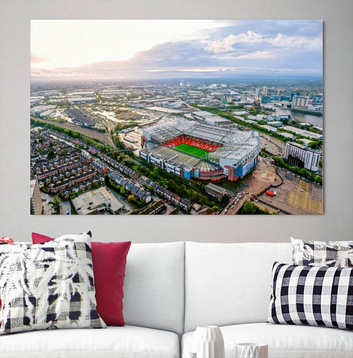 Old Trafford Manchester Football Stadium Wall Art Canvas Print