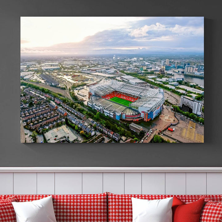 Old Trafford Manchester Football Stadium Wall Art Canvas Print