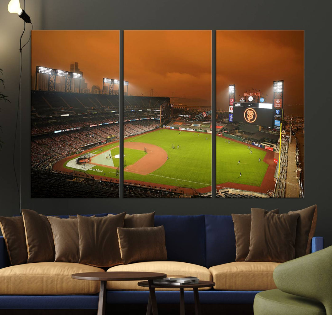 Oracle Park Stadium Wall Art Canvas Print