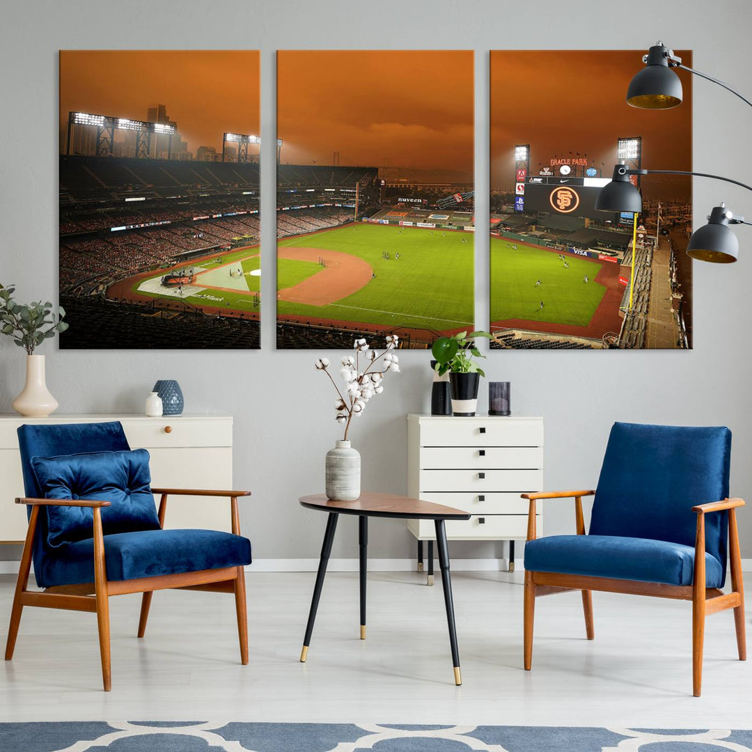 Oracle Park Stadium Wall Art Canvas Print