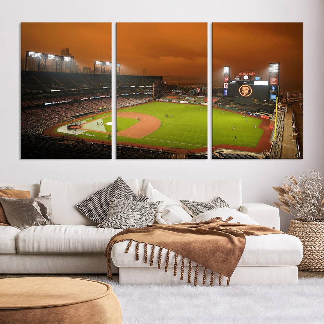 Oracle Park Stadium Wall Art Canvas Print