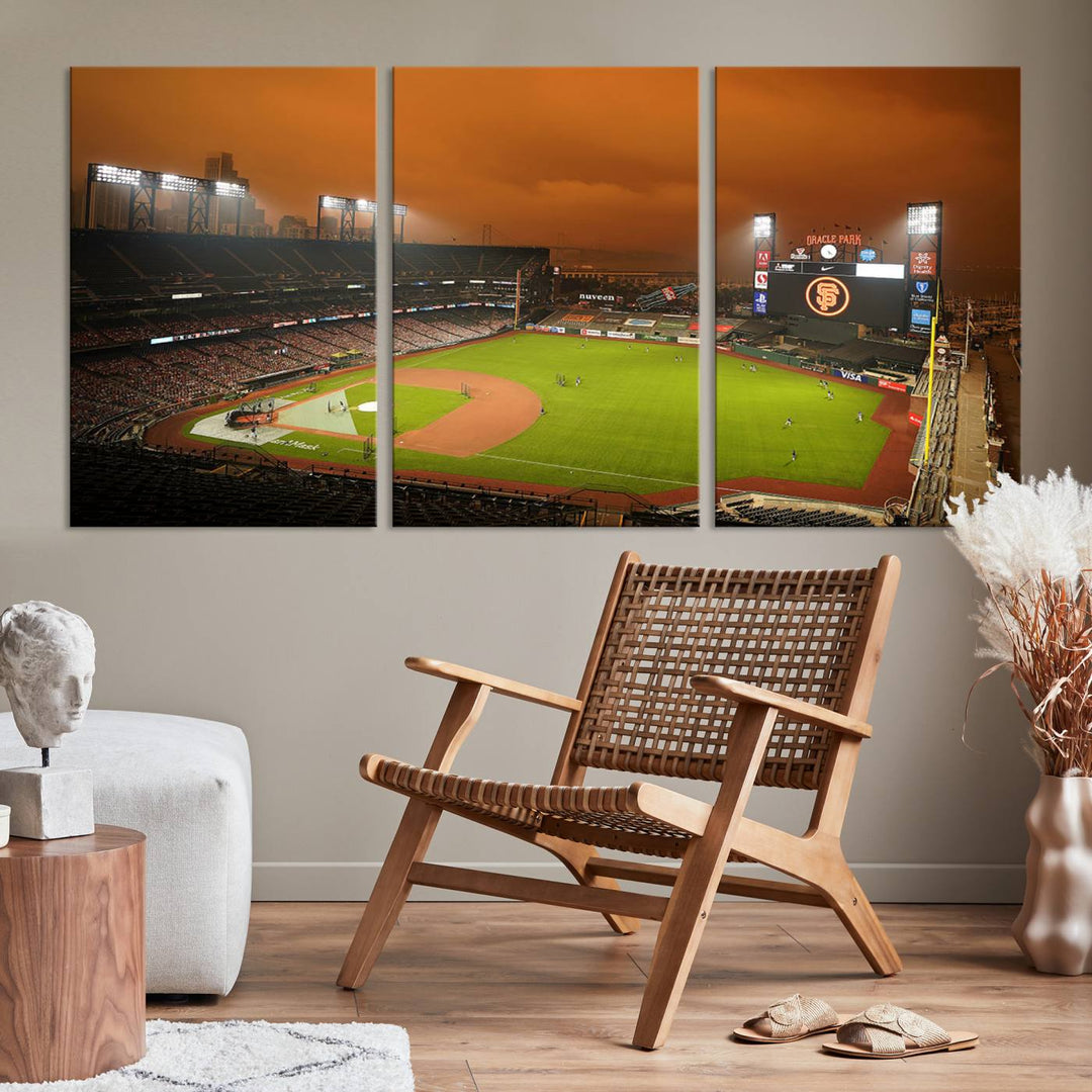 Oracle Park Stadium Wall Art Canvas Print