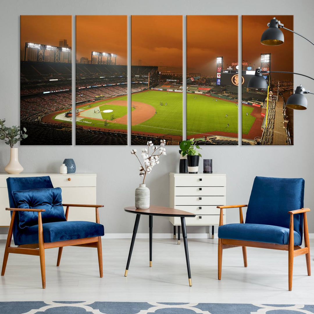 Oracle Park Stadium Wall Art Canvas Print