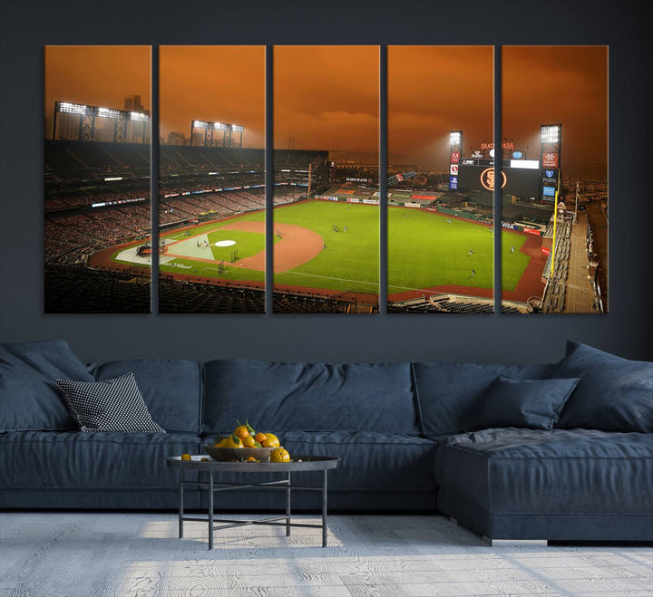 Oracle Park Stadium Wall Art Canvas Print