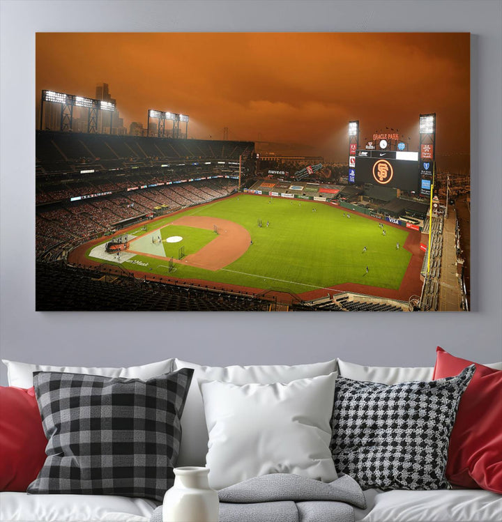 Oracle Park Stadium Wall Art Canvas Print