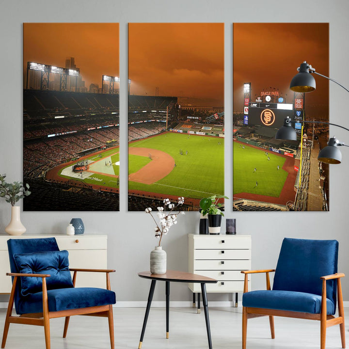 Oracle Park Stadium Wall Art Canvas Print