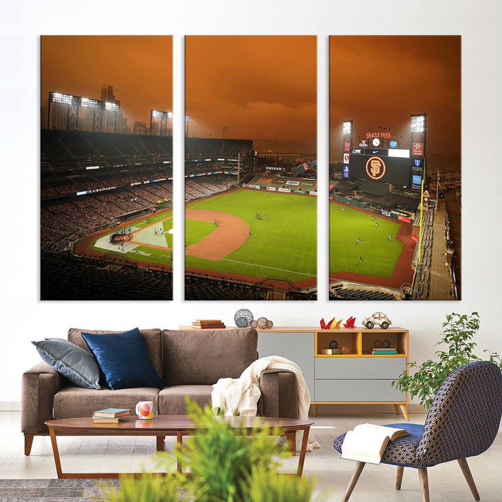 Oracle Park Stadium Wall Art Canvas Print