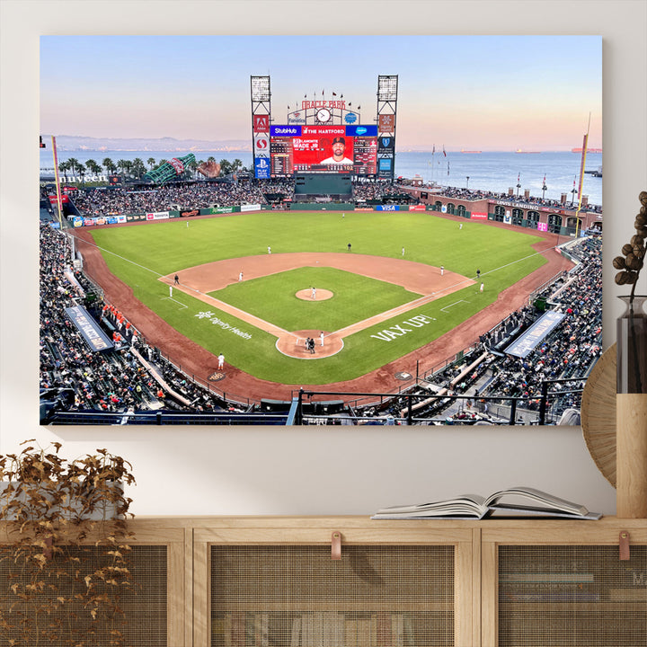 Oracle Park Wall Art Print San Francisco Giants Stadium Canvas Print Baseball Wall Art, MLB Wall Decor, Baseball Lover Gifts Dorm Wall Decor