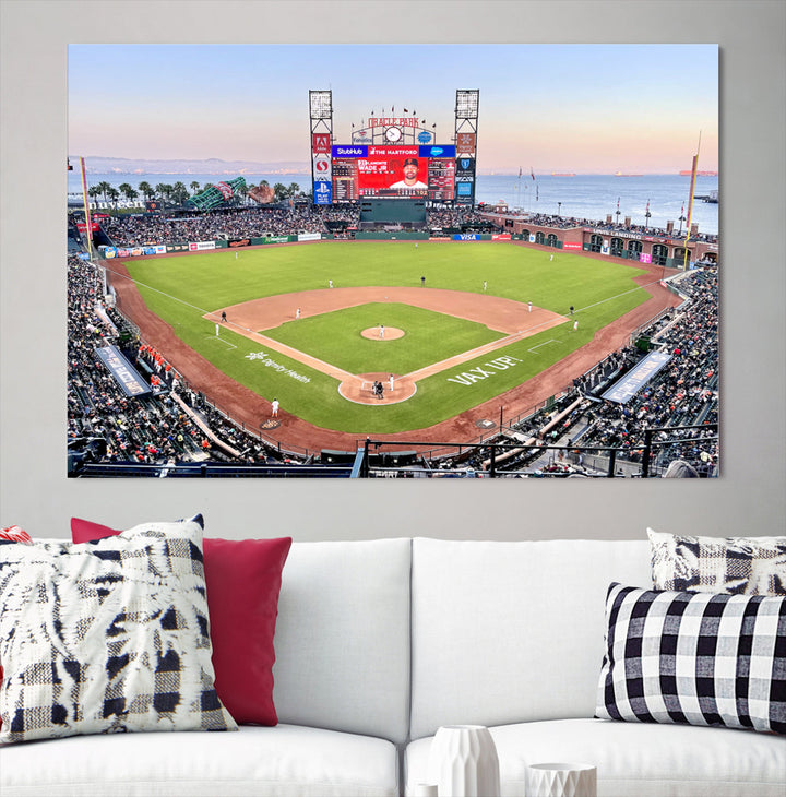 Oracle Park Wall Art Print San Francisco Giants Stadium Canvas Print Baseball Wall Art, MLB Wall Decor, Baseball Lover Gifts Dorm Wall Decor