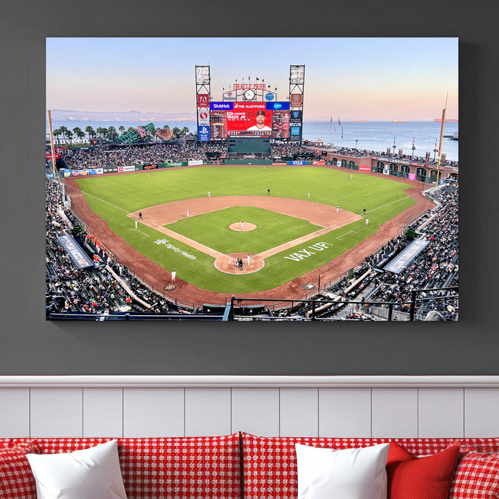 Oracle Park Wall Art Print San Francisco Giants Stadium Canvas Print Baseball Wall Art, MLB Wall Decor, Baseball Lover Gifts Dorm Wall Decor