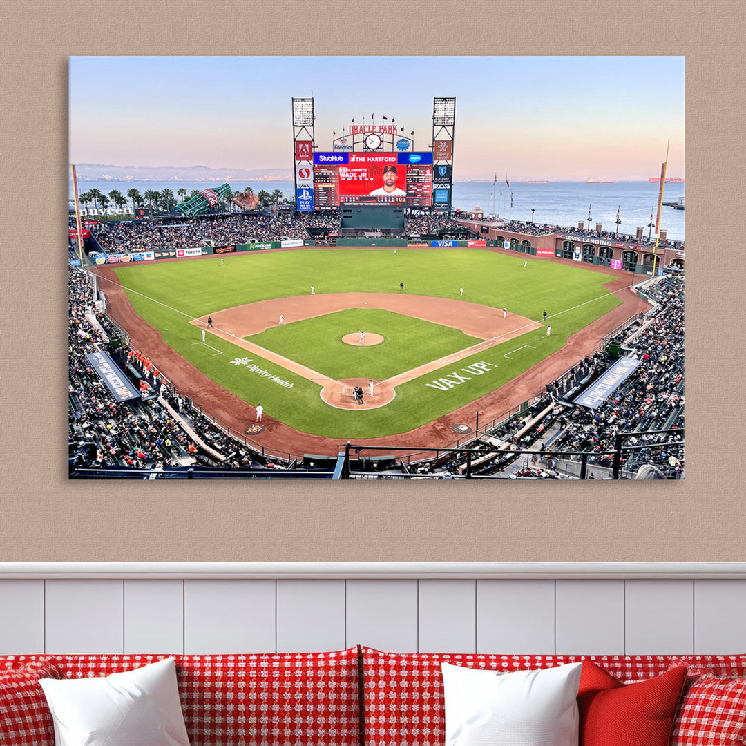 Oracle Park Wall Art Print San Francisco Giants Stadium Canvas Print Baseball Wall Art, MLB Wall Decor, Baseball Lover Gifts Dorm Wall Decor