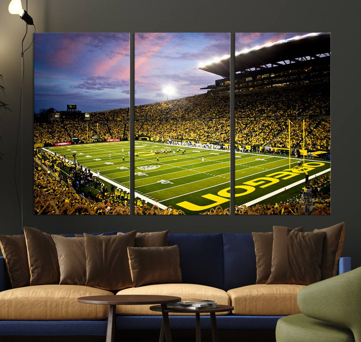 Oregon Autzen Football Stadium Wall Art Canvas Print