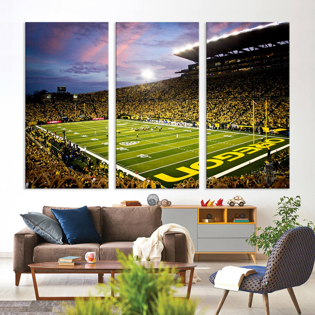 Oregon Autzen Football Stadium Wall Art Canvas Print