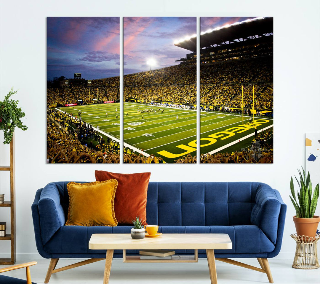 Oregon Autzen Football Stadium Wall Art Canvas Print