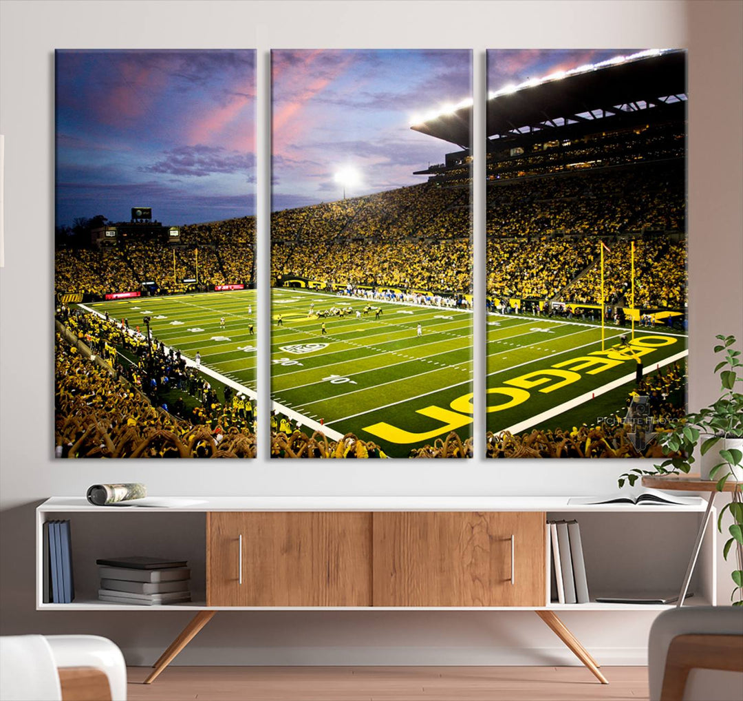 Oregon Autzen Football Stadium Wall Art Canvas Print