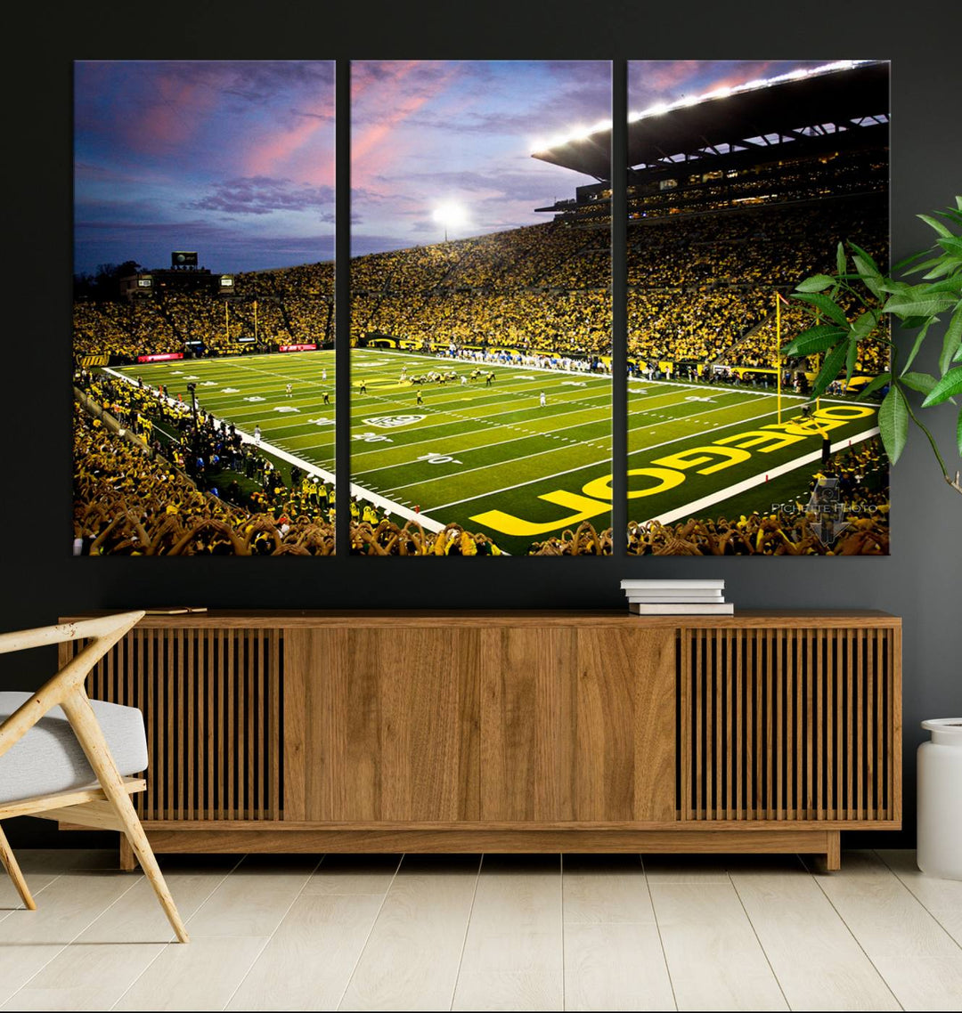 Oregon Autzen Football Stadium Wall Art Canvas Print